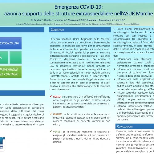 Di Tondo – Emergenza COVID-19:  azioni a supporto delle strutture extraospedaliere nell’ASUR Marche