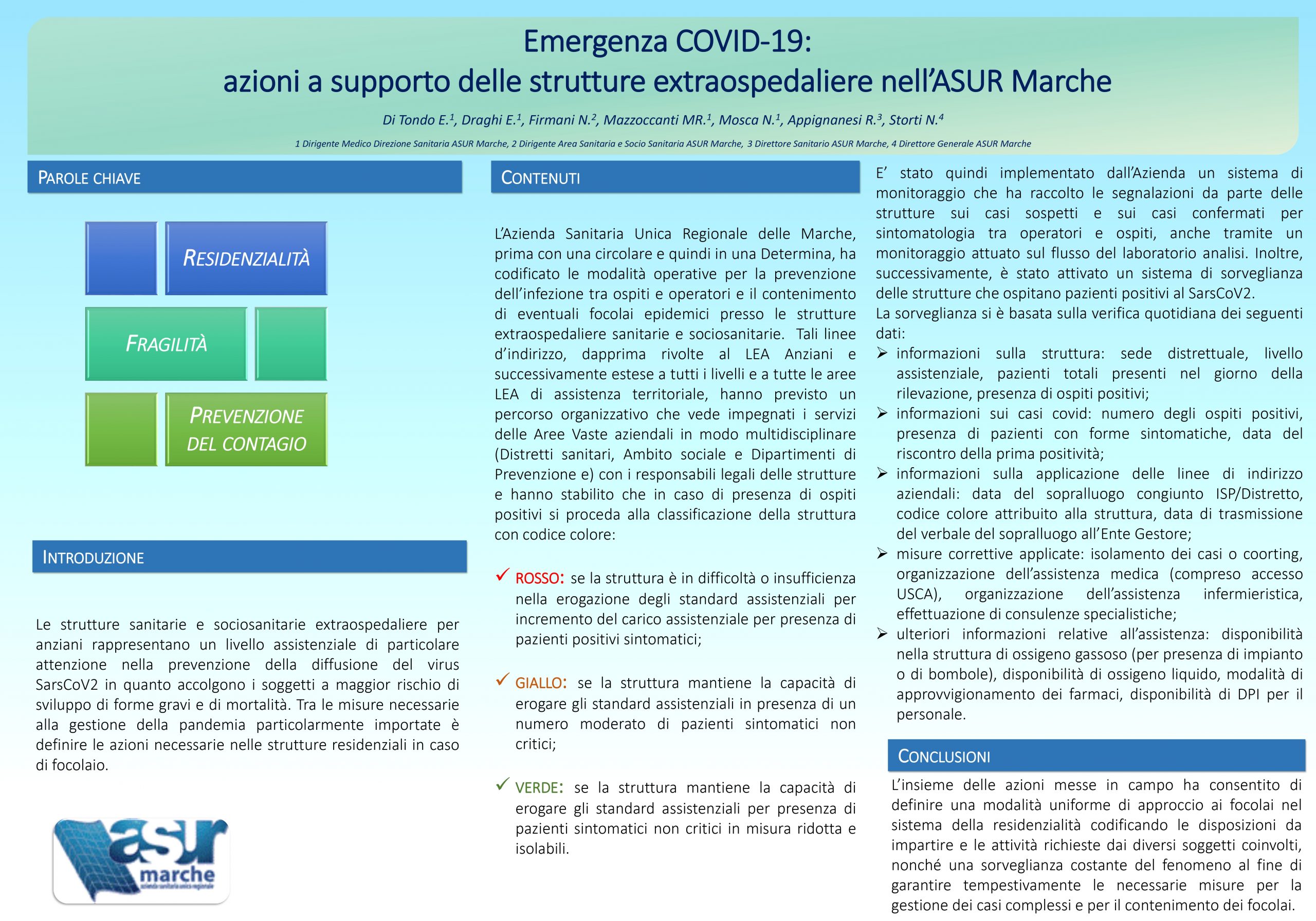 Di Tondo – Emergenza COVID-19:  azioni a supporto delle strutture extraospedaliere nell’ASUR Marche