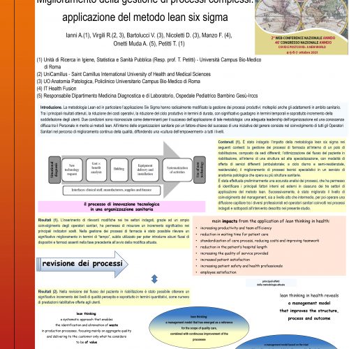 Ianni – Miglioramento della gestione di processi complessi:  applicazione del metodo lean six sigma