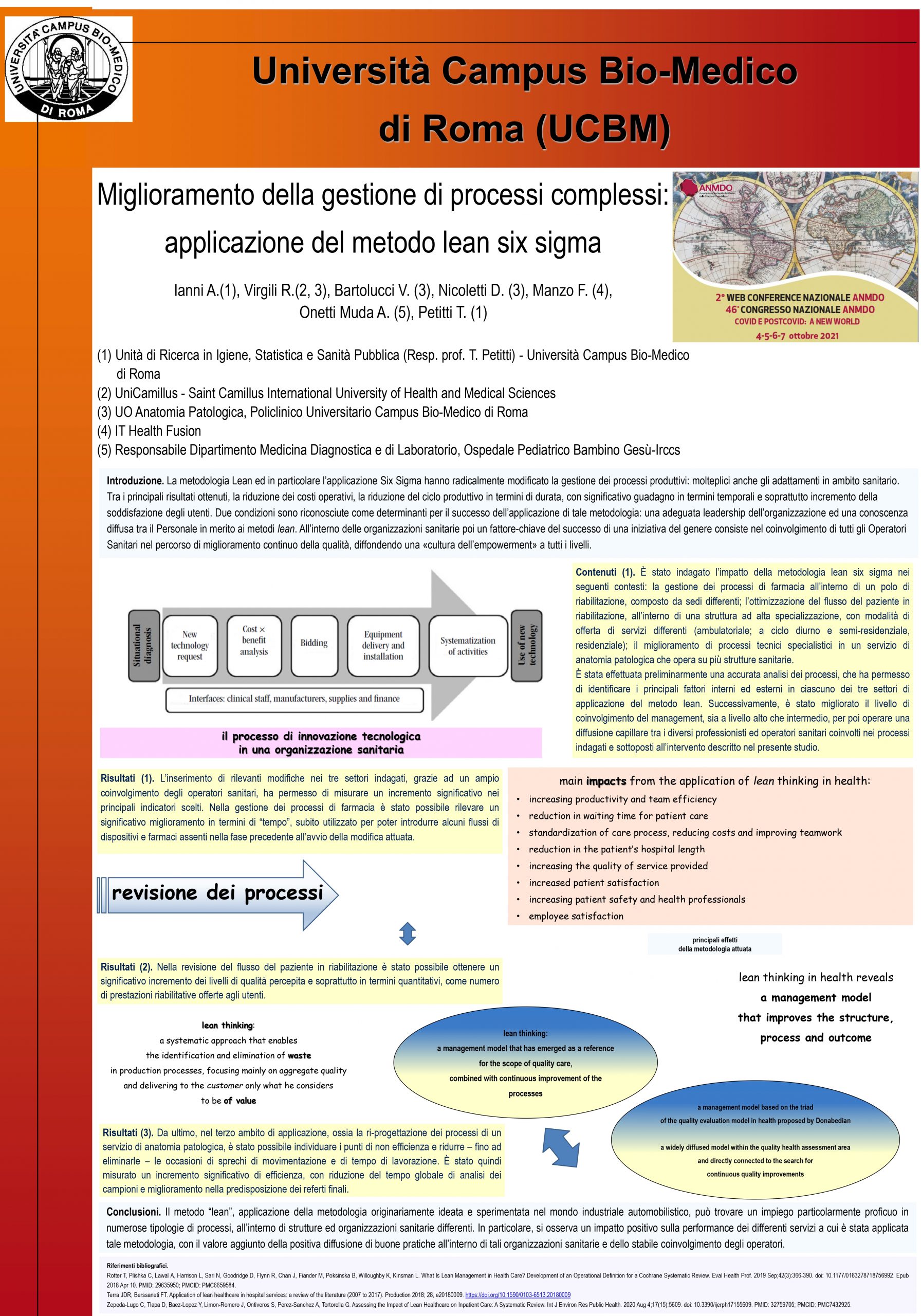 Ianni – Miglioramento della gestione di processi complessi:  applicazione del metodo lean six sigma